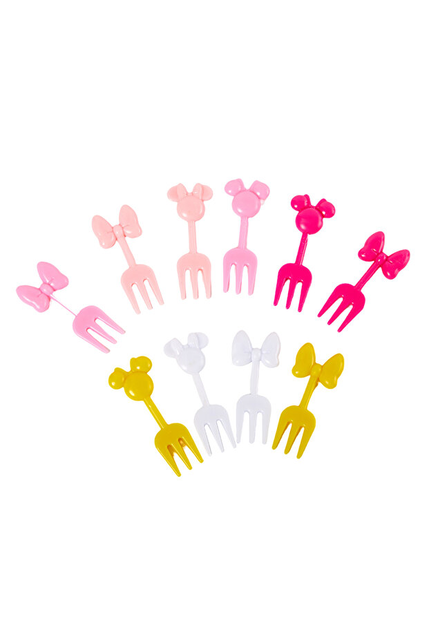 ONESIZE 10Pcs Mini Cartoon Fruit Fork Children Snack Cake Dessert Toothpick Bento Lunches Party Deco