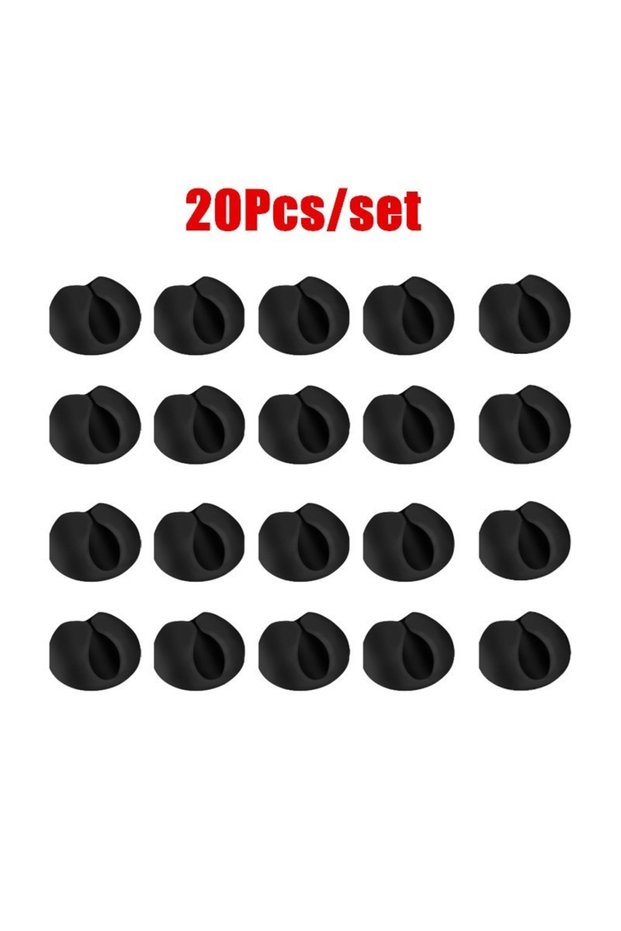20pcs 10/20Pcs Cable Clips Winder Silicone Cable Organizer Desktop Wire Storage Charger Cord Holder