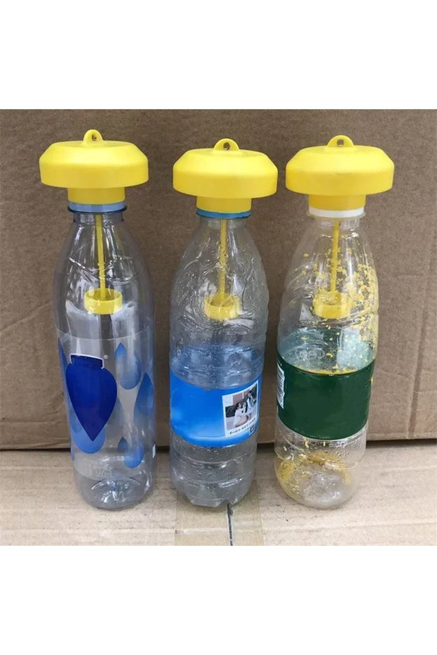 2pcs 1/2PCS Fruit Killer Plastic Yellow Drosophila Trap Fly Catcher Pest Insect Control For Home Far