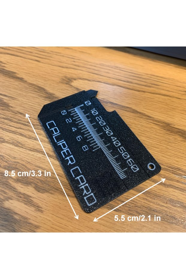 black High precision portable vernier caliper, caliper card, lightweight and scratch esistant PLA ma