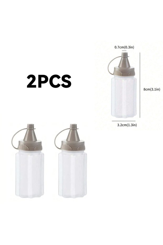 2PCS 2/4/6Pcs Portable PP Sauce Squeeze Bottles Mini Translucent Condiment Jars Leakproof for Outdoo