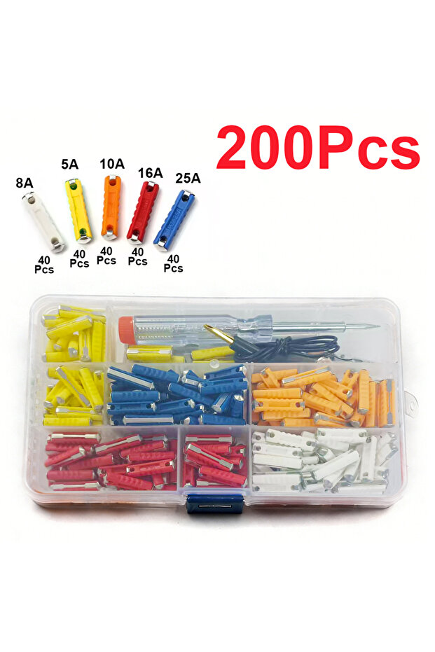 200Pcs 100/200 Pcs Continental Car Fuses Set European Bar Torpedo Fuse Automotive Circuits For Vinta