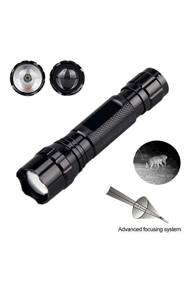 ZOOM black Package A IR Flashlight 300-500m Zoomable Focus 850nm LED Infrared Radiation Lamp Night V