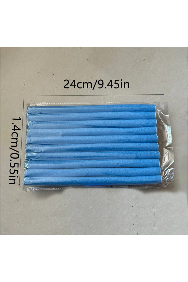 Blue 10pcs Universal Perm Hair Curling Stick Set Colorful Sponge Pearl Cotton Eva Curling Iron for C