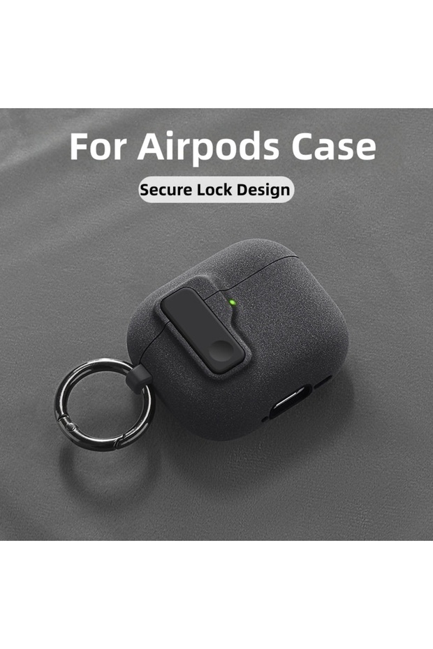 For Airpods 4 2024 A Gray For Airpods 5/4 Earphone Case Security Lock Protective Cover with Keychain