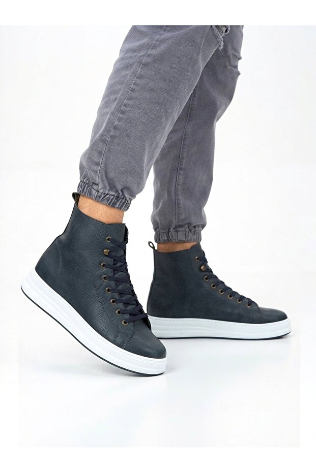 Between premium waterproof lace-up men's boot - navy blue