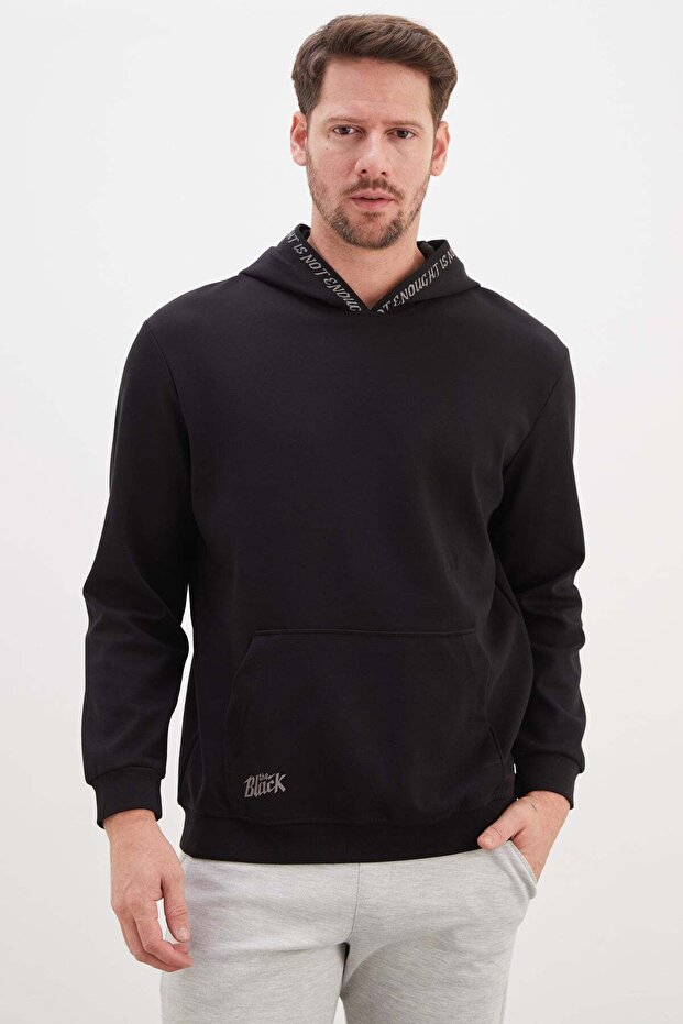 Printed Hooded Kangaroo Pocket Sweatshirt