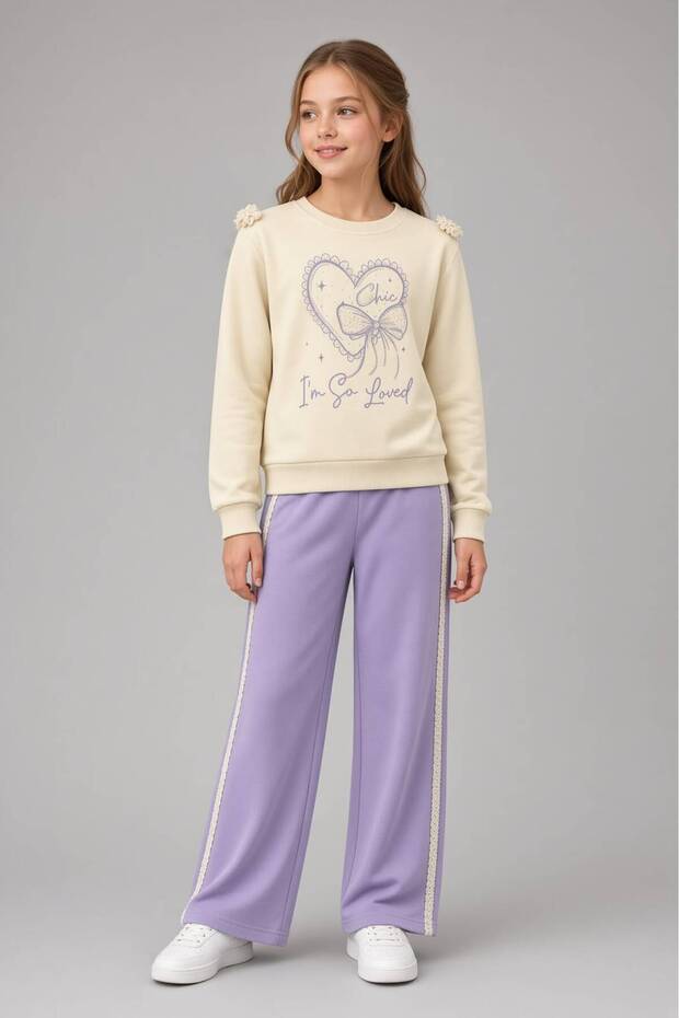 Heart Printed Girls' Set