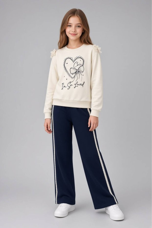 Heart Printed Girls' Set