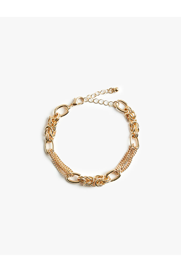 Steel Bracelet with Chain Detail