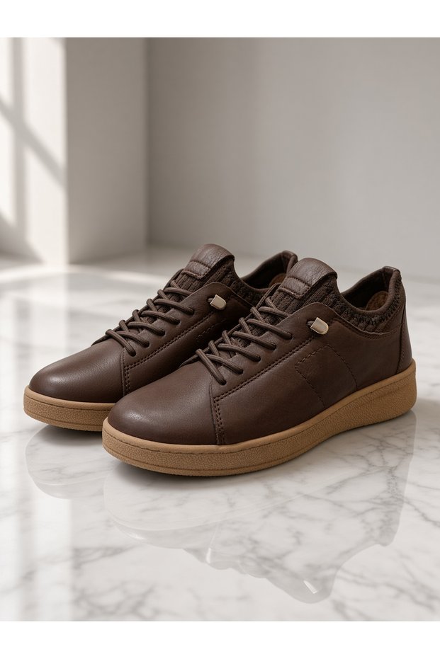 Kemal Aygün-Mammamia Genuine Leather Orthopedic Sole Women's Sneaker