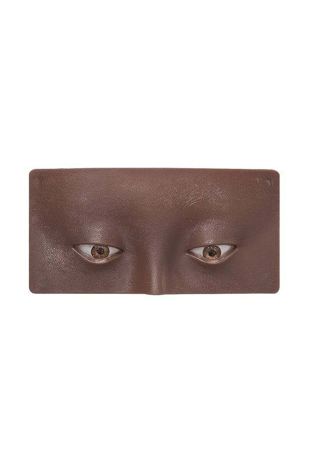 Dark Brown Half-Face for Makeup Practice Palette, 5D Facial for Makeup Training Mat, Reusable Tattoo