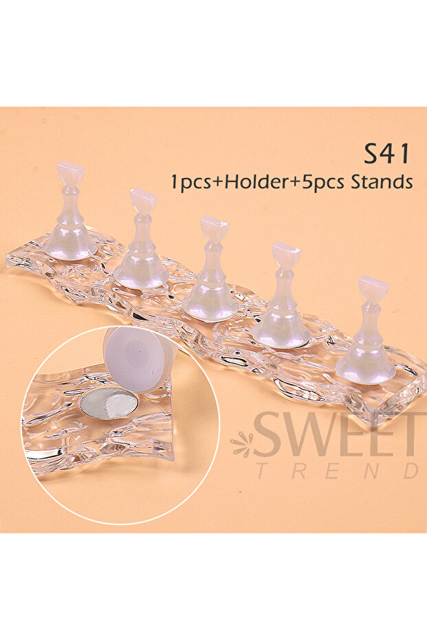 S41 Aurora Ice Cube Chess Borad Magnetic Nail Holder Practice Display Acrylic Showing Shelves Nail M