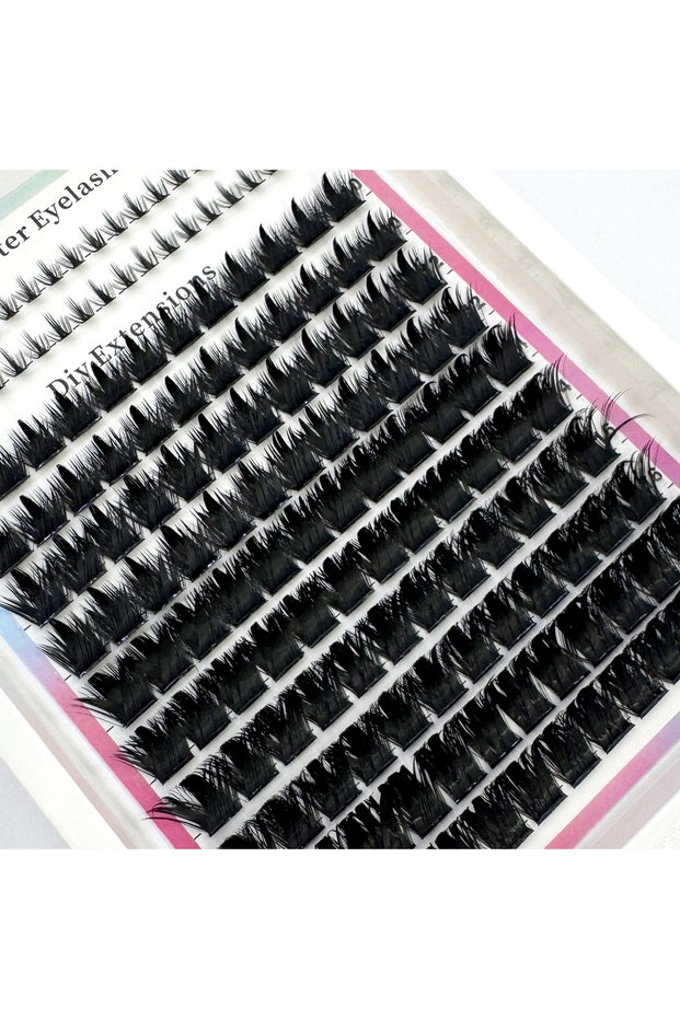 MIX D 12rowsZH46 200D Wispy Lash Clusters with Spikes Salon-Like Eyelash Clusters DIY D Curve Cluste