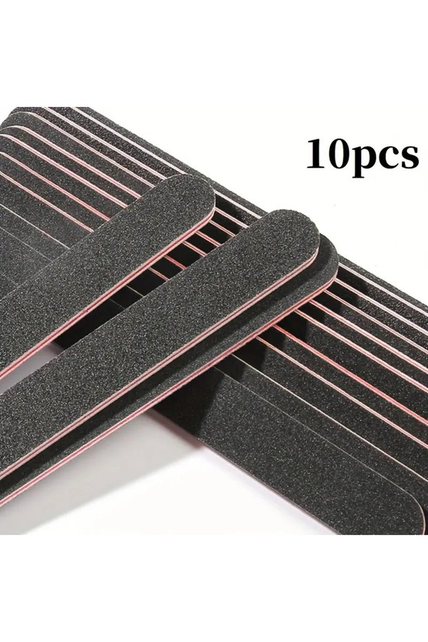 10pcs 5/10/20pcs Professional Double-Sided Nail Files 100/180 Grit - Black Emery Boards For Manicure