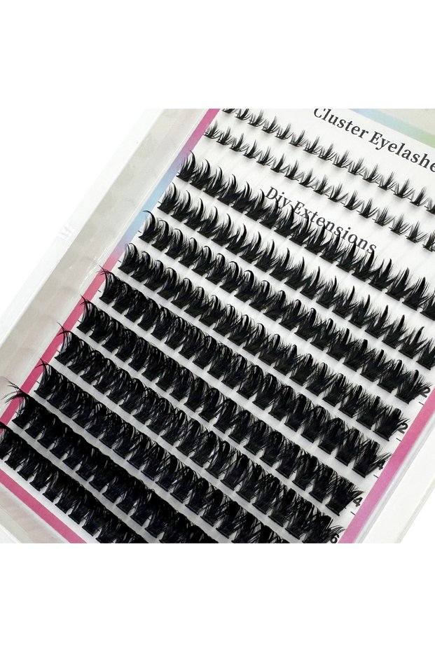 MIX D 12rowsZH46 100D Wispy Lash Clusters with Spikes Salon-Like Eyelash Clusters DIY D Curve Cluste