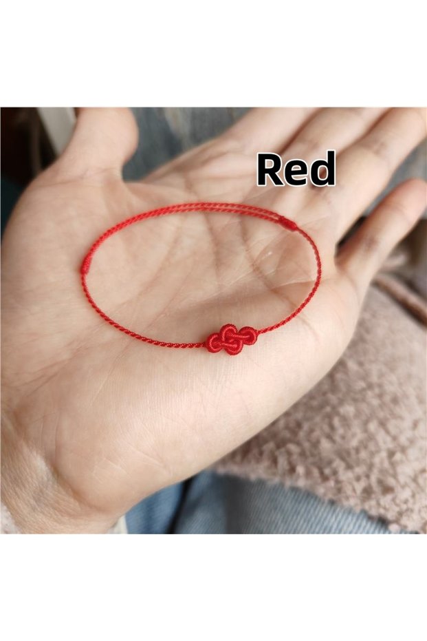 Red Bracelet Red Rope Woven with Auspicious Knots for the Zodiac Year, Hand Rope, Foot Rope, Thin De