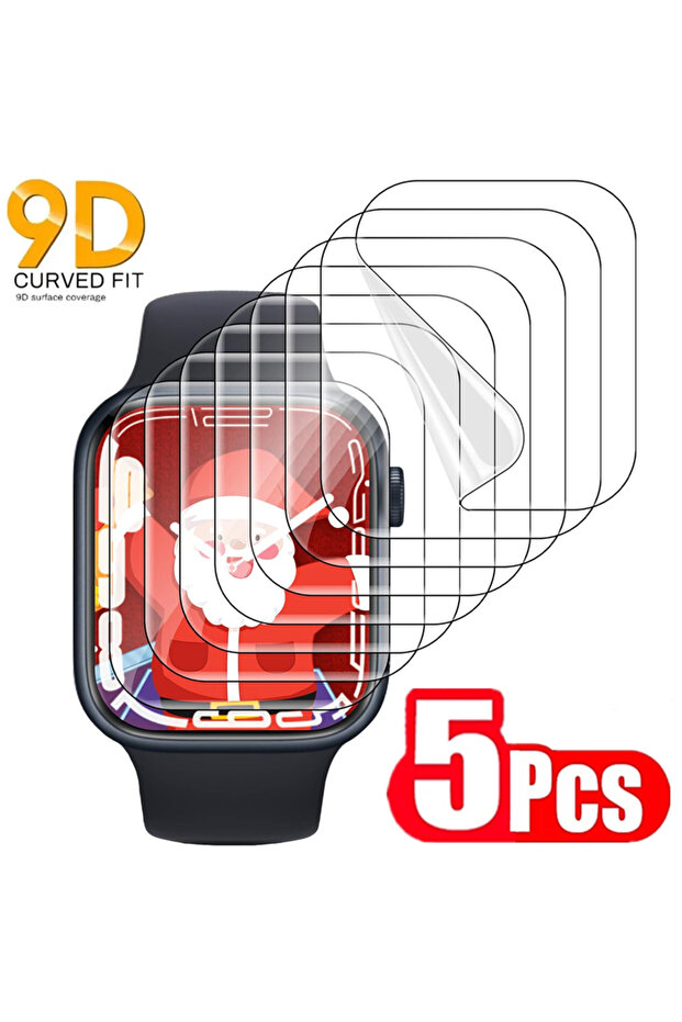 tpu-5PCs Series 8-9 41MM 5PCS Hydrogel Film for Apple Watch 5 6 SE 40MM 44MM 42MM 38MM Screen Protec
