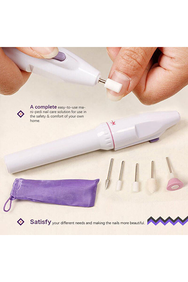 No plug A Portable Nail Polisher Mini Electric Nail Drill Kit Manicure Pedicure Grinding Polishing N