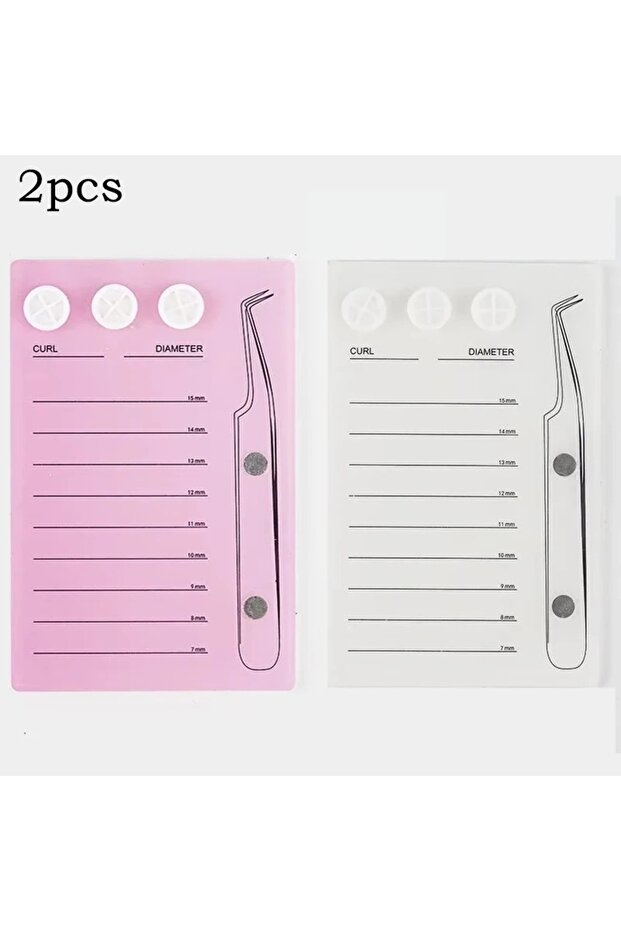 A24-Pink and White Acrylic Eyelash Holder False Lashes Tray Display Board Glue Pallet Cup Magnetic S