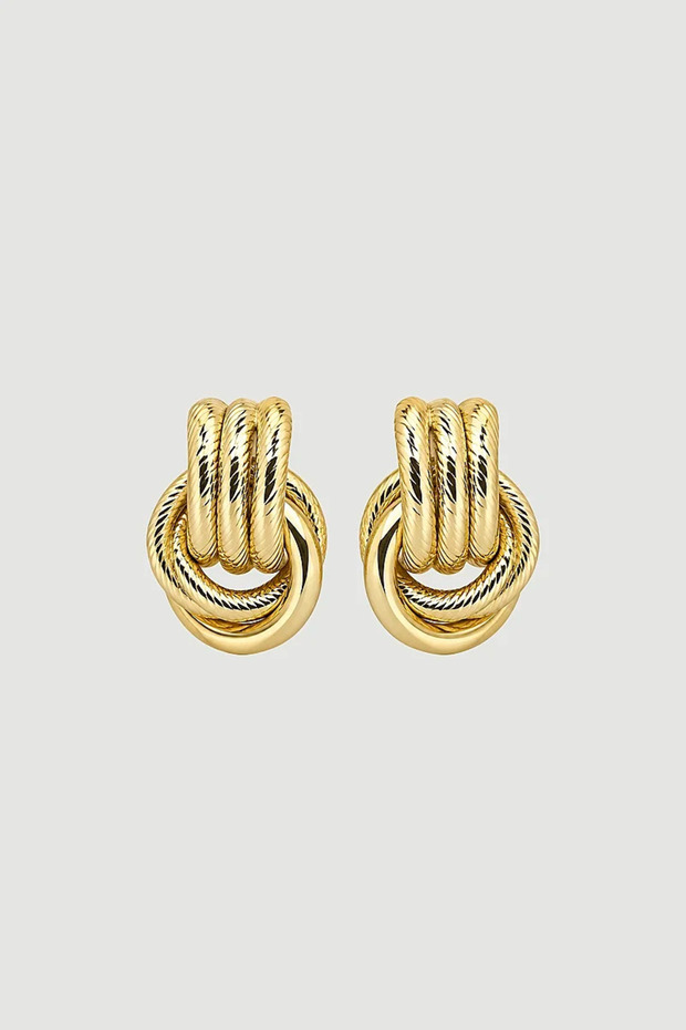 Ring Detailed Earrings - Gold