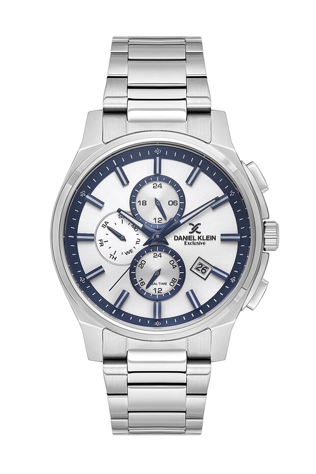 Silver Navy Blue Color 44 mm Inner Indicators Active Gift Packaged Men's Wristwatch