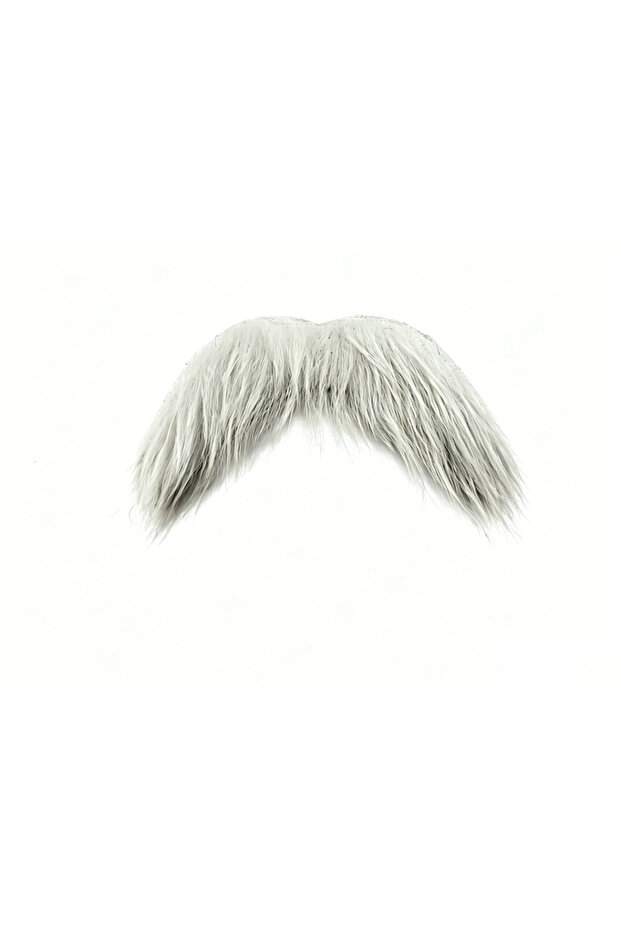 WHITE Retro Brown Fake Mustache - 70s Disco Party Costume, Realistic Synthetic Moustache for Men, Ha