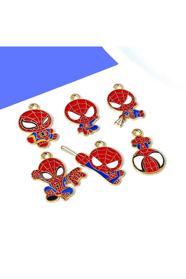 7 10pcs cartoon alloy oil drop pendant, DIY jewelry making earrings, keychain accessories