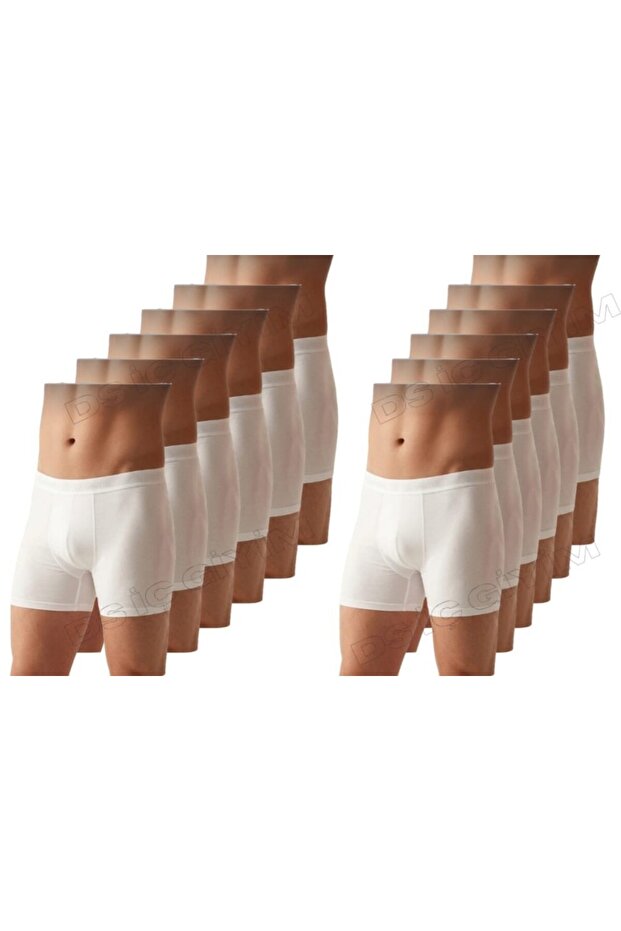 39 Men's Modal Lycra White Boxer Shorts 12 Pieces