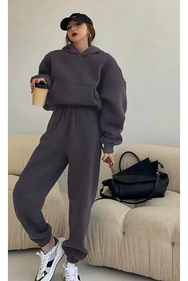 Women's High Waist Three-Thread Winter Fleece Sweatpants