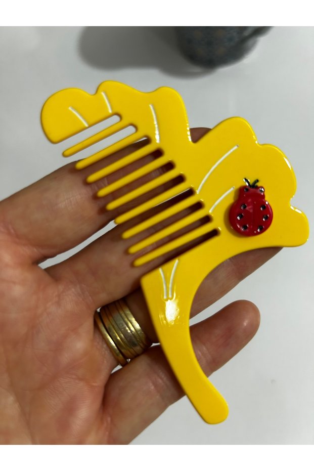 Figured Acetate Bone Hair Comb - Patterned Makeup & Bag Comb Suitable for Children and Adults to Use