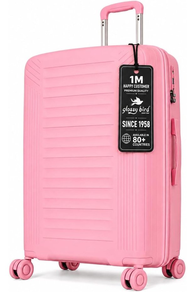 Large Hard Shell Suitcase, Expandable Polypropylene PP Luggage with TSA007 Combination Lock, Double Zipper, Spinner Wheels and USB Charging Port, Travel Trolley Bag - 28 inch