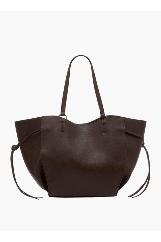Textured Tote Bag with Knotted Detail