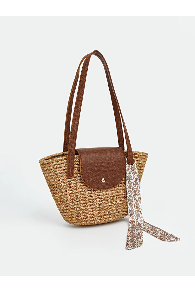Lcw Accessories Brown Women's Straw Shoulder Bag
