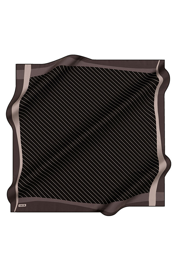 Black 90X90 Silk Twill Scarf