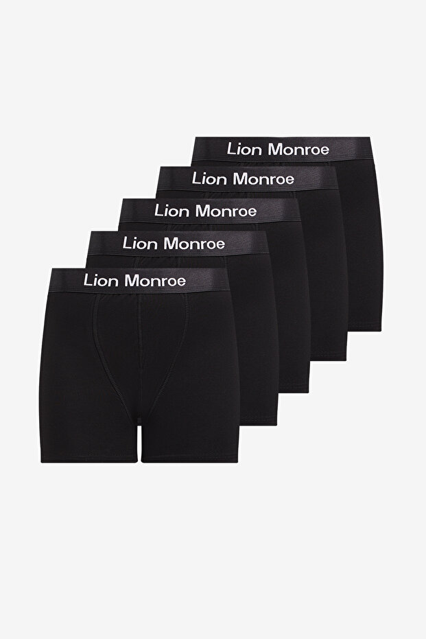 Men's Premium Pure Cotton Black 5-Piece Flexible Boxer Pack (Groom's Package) Dowry Set