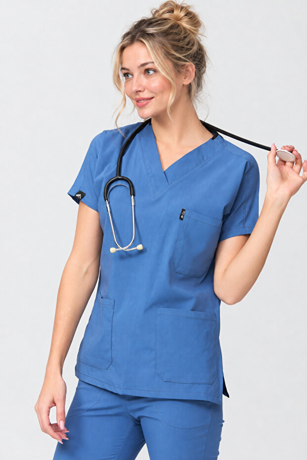 Happiness Spaniard - Lycra Doctor Nurse Uniform Set Scrubs Uniform Surgical Suit (Women), Sisl