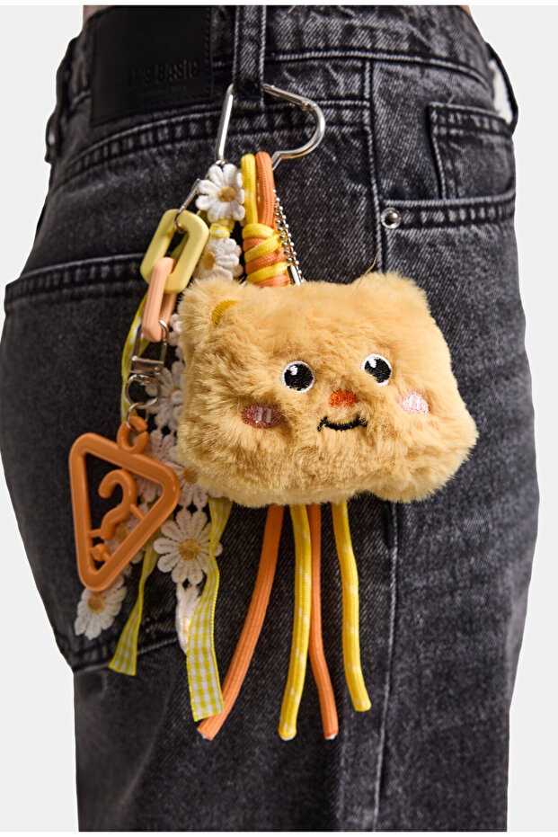 Coffee Teddy Bear Detailed Multi-Object Design Charm Keychain
