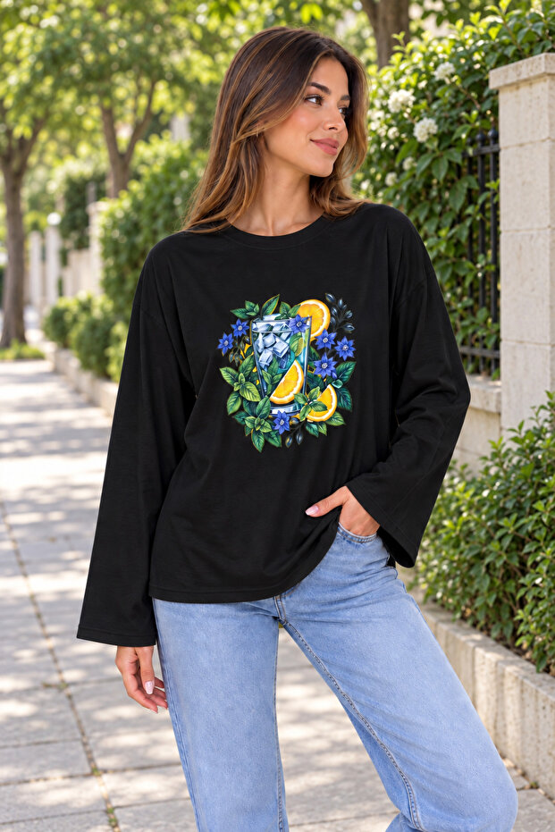 Women's Draped Long Sleeve Blouse