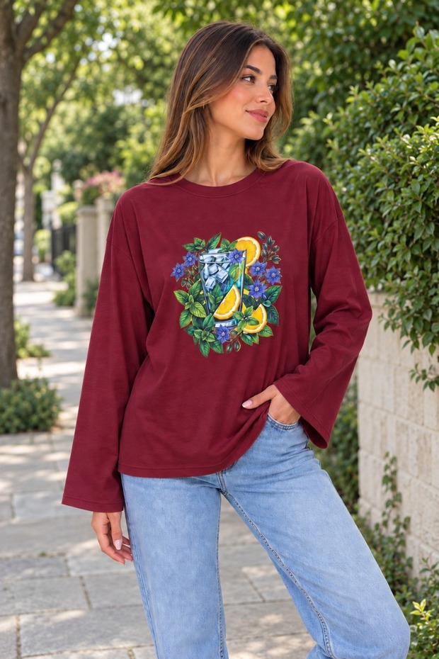 Women's Draped Long Sleeve Blouse