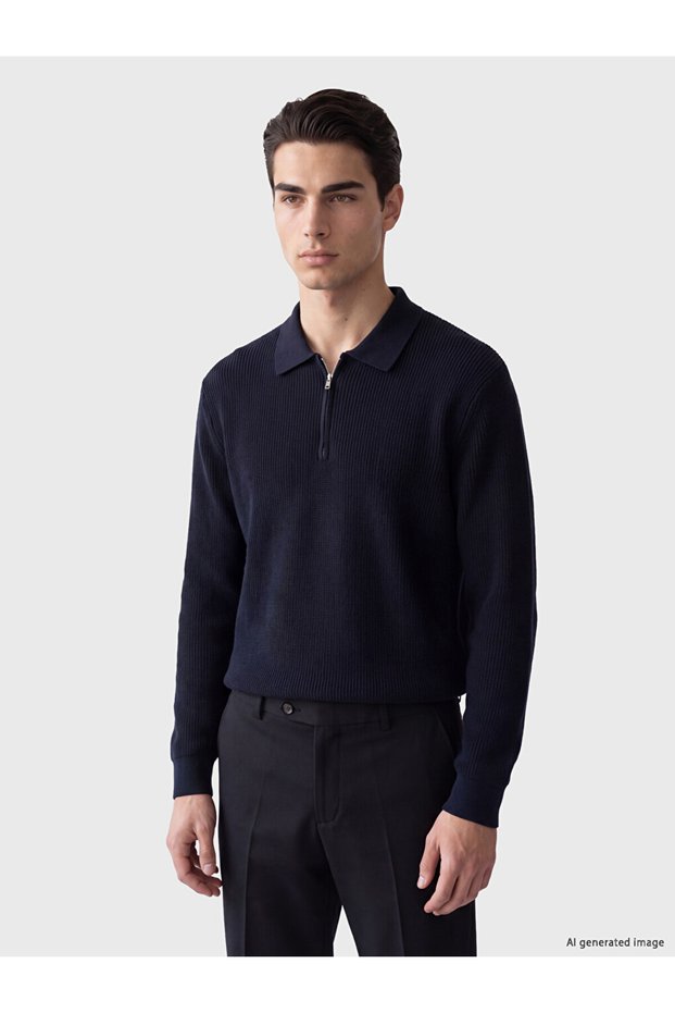 Esvab • Modern & Distinctive Devrik Roba Collar Men's Knitwear Sweater