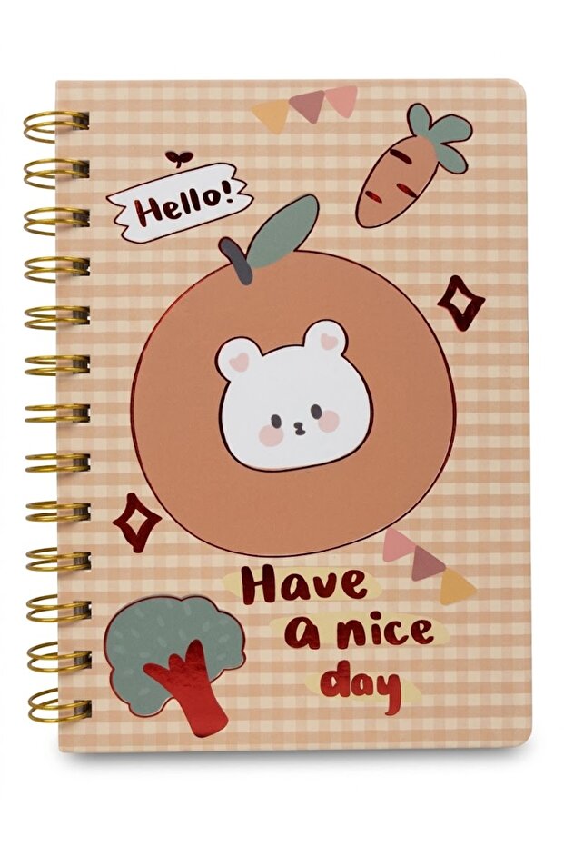 Have a Nice Day Patterned Spiral-Bound Lined Notebook - Lined Leafed Notepad