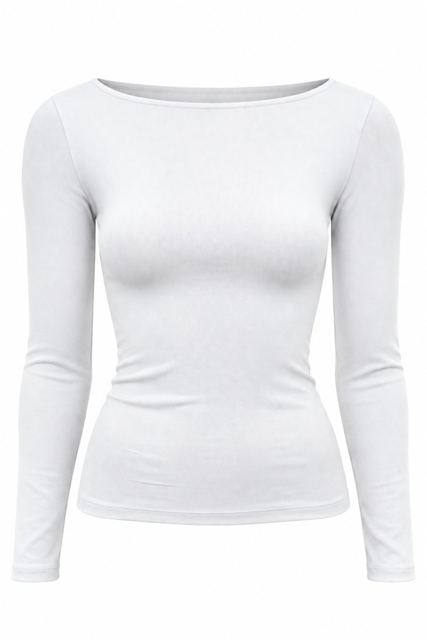 Women's basic boat neck blouse