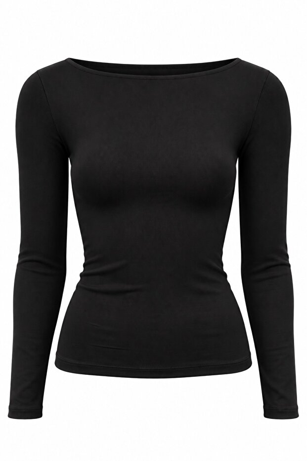 Women's basic boat neck blouse