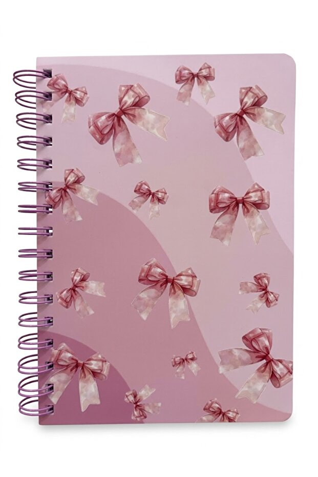 Pink Ribbon 02 Patterned Spiral Lined Notebook - Lined Leaflet Notepad