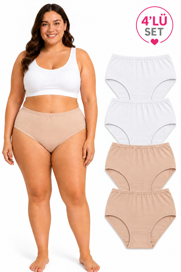 100% Cotton High Waist Bato Daily Panties 4-Pack