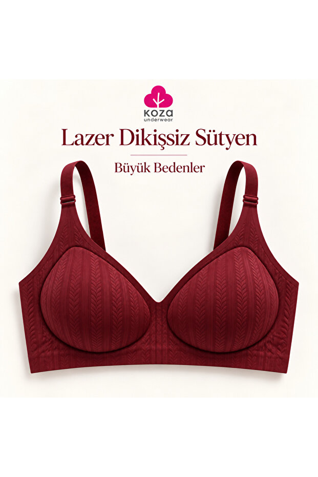 Plus Size Wire-Free Laser Cut Seamless Bra — Removable Pads, Gathering Effect, Non-Marking Invisible Bra
