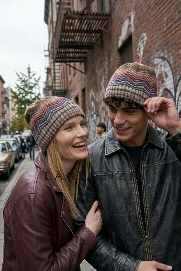 Soft Textured Wave Patterned Unisex Beanie