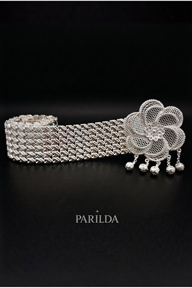 Grape Model – Silver Plated Belt (with Pendant / Rose Buckle) Traditional, Evening Dress, Wedding, Engagement, Henna