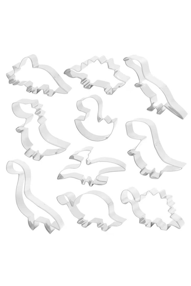 10 packaged in bags 12PCS Dinosaur Cookie Cutters, Food Grade Stainless Steel, Non Stick Easy Clean